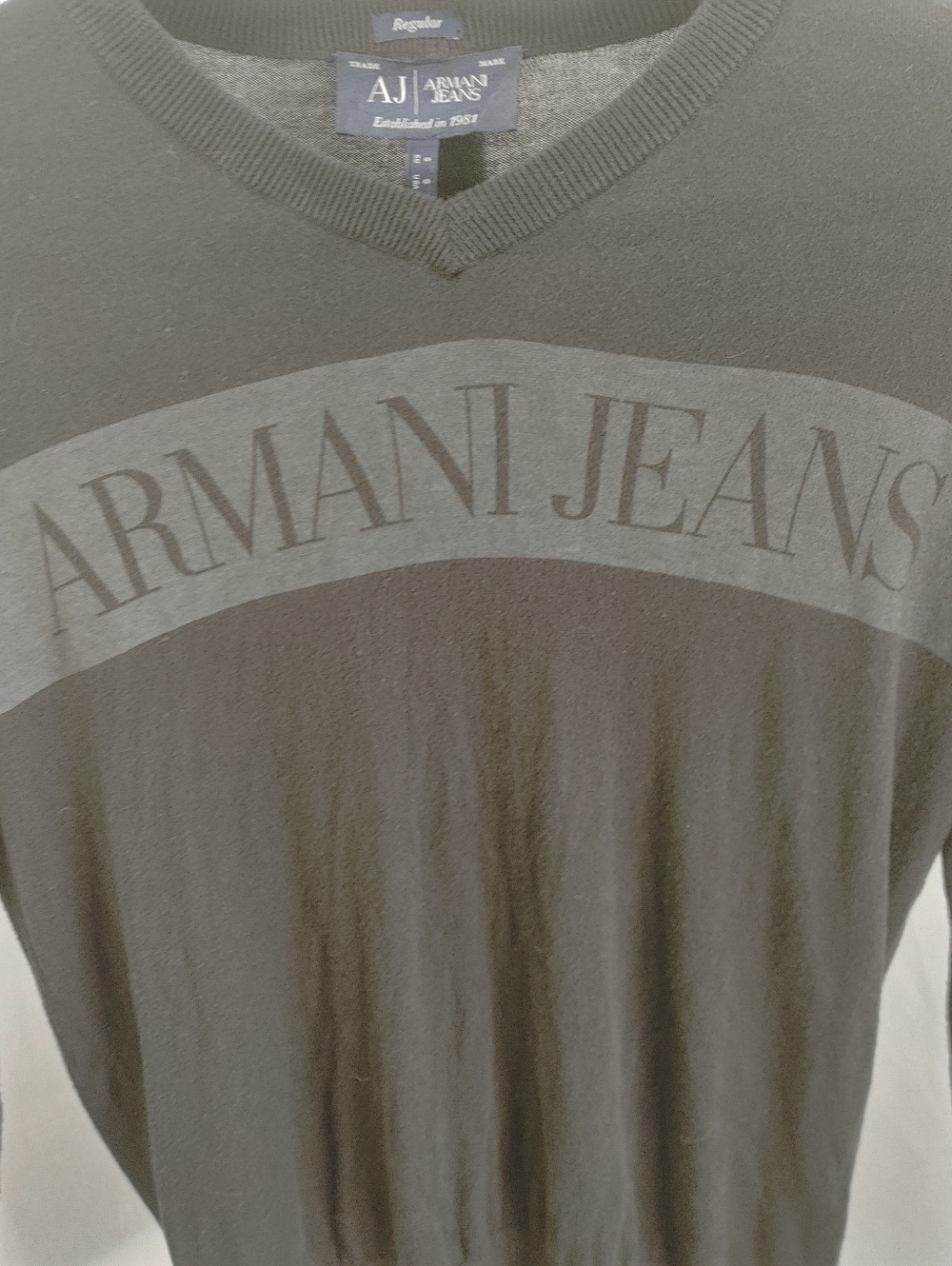 Armani Jeans Black Logo Knit Top Long Sleeve Cotton Mens Small Womens Medium - Picture 9 of 15